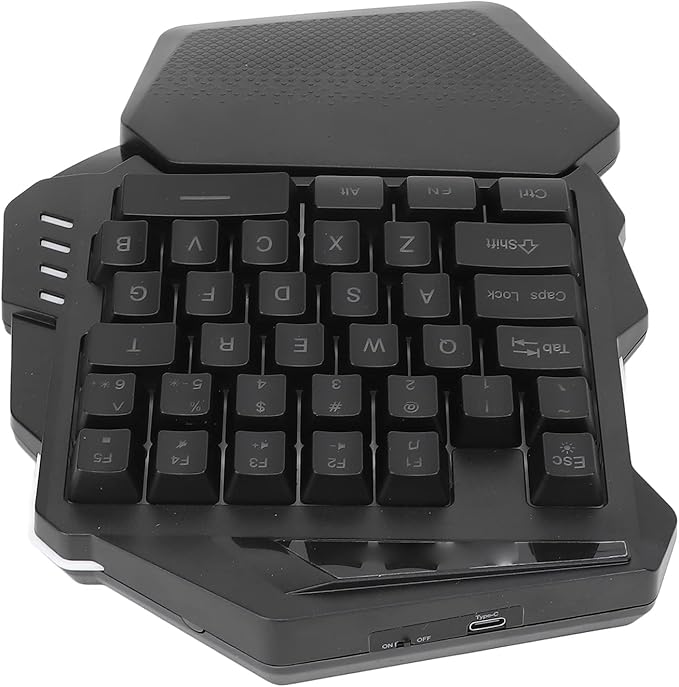 Zunate One Handed Gaming Keyboard Portable Mini Single Keypad 2.4G RGB Backlit 35 Keys Gaming Keyboard for PC and Laptop