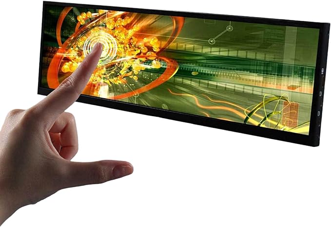 VSDISPLAY 14.5 Inch 2K 2560x720 LCD Monitor Touch Panel 14.5'' Stretched Bar Display with USB-C Video Input for Gaming/PC/Laptop/Computer Monitoring Extra Secondary Screen