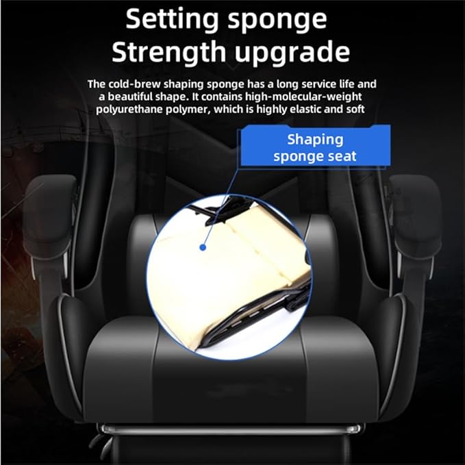 Pink Gaming Chair with Footrest Cute Kawaii Gaming Chair for Girl Bluetooth Speaker and Linkage Armrests Design Comfortable Reclining Game Chair for Gaming
