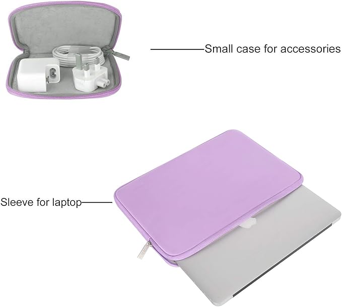 MOSISO Keyboard Mouse Pad SetLarge Gaming Mouse Pad&ampWrist Rest Support&ampLaptop Sleeve Compatible with MacBook Air/Pro13-13.3 inch NotebookNeoprene Bag with Small Case Purple