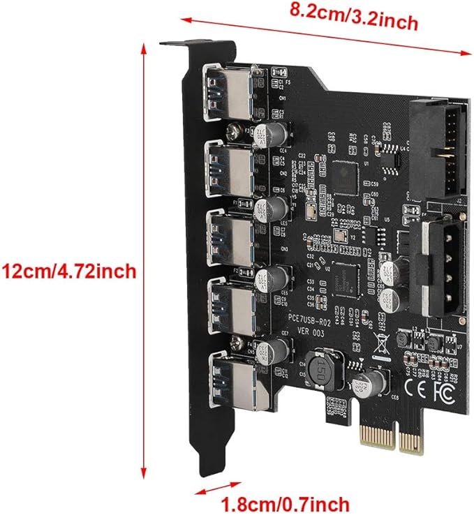 19PIN PCI-E to 5 Port PCI Express USB Hub Converter USB 3.0 Expansion Card Adapter with Driver CD for XP Vista and 7 etc