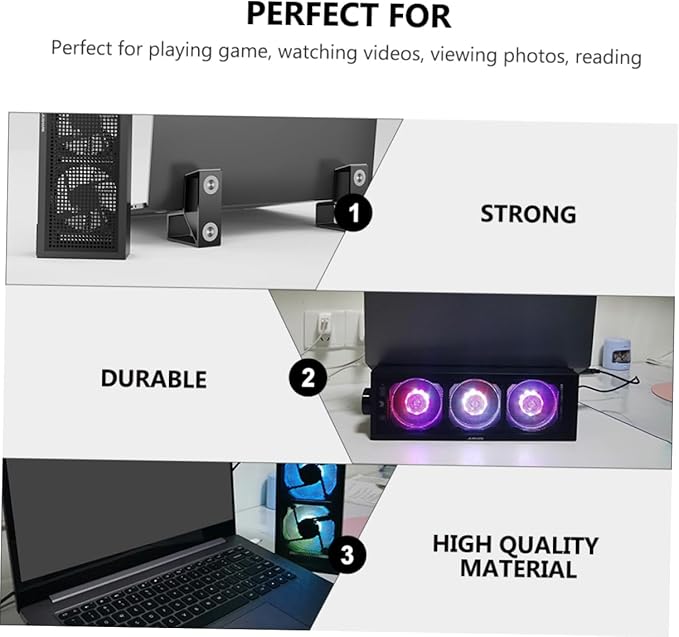 Gadpiparty RGB Adjustable Laptop Cooling Stand 3-Speed Fan Practical Heat Dissipation Rack for Gaming and Home Use Compatible 15-17 inch Notebooks