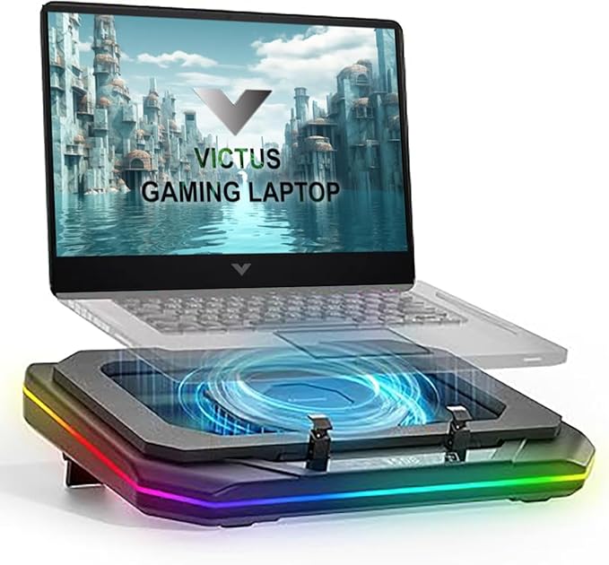 Cooling Pad for HP Victus by HP 15.6 16.1 17.3 inch Gaming Laptopwith Ultra Powerful Booster Turbo Fan6 RGB Light ModeAdjustable SpeedTouch Start ﻿