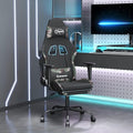 Massage Office Gaming Chair with Footrest Fabric Massage Office Chair Ergonomic Desk Chair Rolling Swivel Adjustable PC Computer Chair for Women Adults Girls(Black&ampCamouflage) -AA