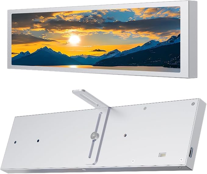 EBTOOLS 9.2 Inch Computer Case Secondary Screen PC Case Side Screen CPU Temperature Monitor Display with Customizable Themes Wallpapers Performance Metrics (White)