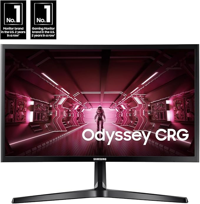 SAMSUNG 24-Inch CRG5 144Hz Curved Gaming Monitor (LC24RG50FQNXZA) â€“ Computer Monitor 1920 x 1080p Resolution 4ms Response FreeSync Game Mode HDMI