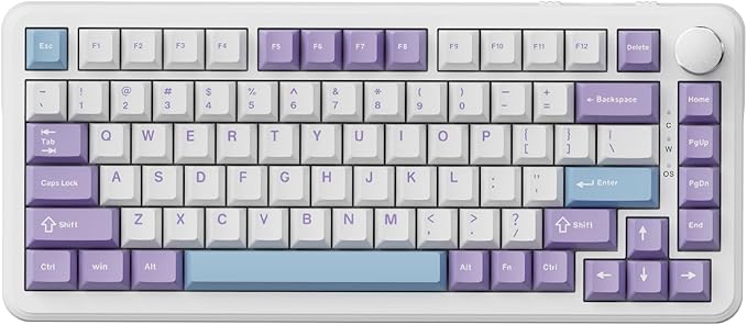FIRSTBLOOD ONLY GAME. AK820 Max Wired 75% Mechanical Keyboard Magnetic Switch Hot-Swappable Gasket-Mounted Gaming Keyboard 81 PBT Keycaps Multimedia Keys Knob RGB Backlit Purple