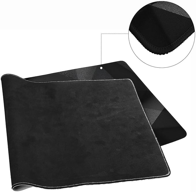 Geometric Black Gaming Mouse Pad Non-Slip Rubber Base 3XL Mousepad with Stitched EdgesWaterproof Washable Mouse Mat for Desk Home Office Gaming 35.5x16