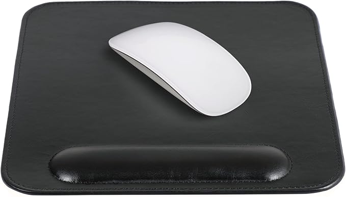 Londo Leather Mouse Pad with Wrist Rest – Ergonomic Support Non-Slip Base Smooth Surface