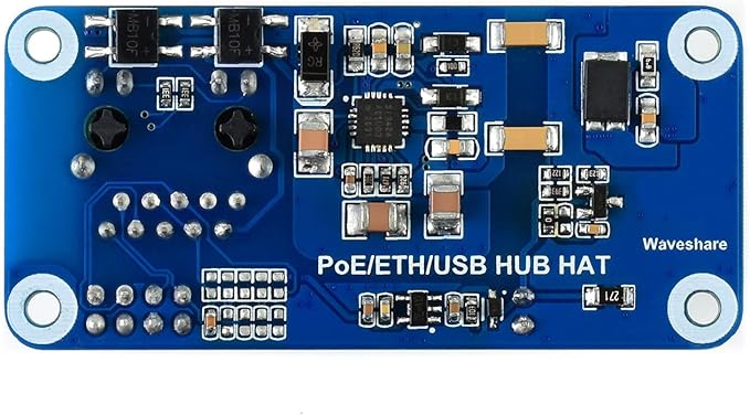 Waveshare PoE Ethernet/USB HUB HAT Compatible with Raspberry Pi Zero/Zero W/4B/3B/3B+ 3X USB 2.0 Ports 802.3af-Compliant