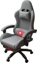 Video Game Chairs for Adults Office Chair Computer with Lumbar Support Big and Tall Ergonomic Gaming Chair with Foot Rest High Back with 360°-Swivel Seat and Headrest Nylonfeetwithoutfootrest Gray