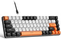 MageGee Portable 60% Mechanical Gaming Keyboard MK-Box LED Backlit Compact 68 Keys Mini Wired Office Keyboard with Red Switch for Windows Laptop PC Mac - White/Black