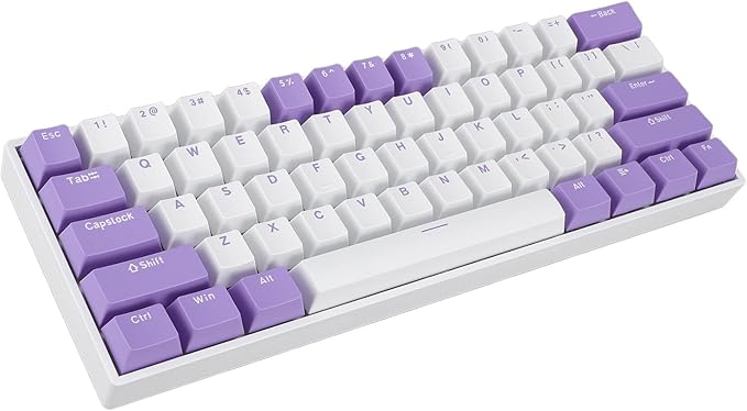 USB C Wired Gaming Keyboard 60% 61 Keys Compact Mechanical Keyboard Red Switch Dynamic RGB Backlighting Ergonomic Design Gaming Keyboard for PC Laptop
