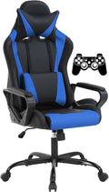 Gaming Chair Computer Racing Chair Ergonomic Office Chair Video Game Chairs for Adult Kids Teen Height Adjustable Reclining Chair with Lumbar Support Armrest Headrest Swivel Chair Game Chair Blue