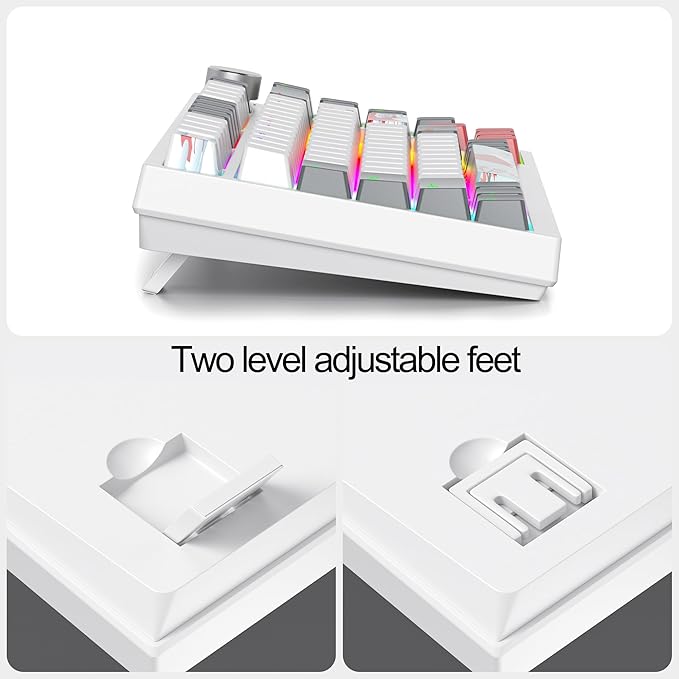 Fogruaden Wired 75% Percent Mechanical Keyboard Hot Swappable Red Switch TKL Mechanical Keyboard Gasket Mount RGB Backlit Compact Gaming Keyboard with Volume Knob(GreyWhite)