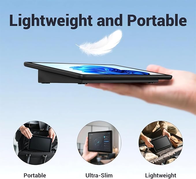 10.1 Inch IPS LCD Touch Screen Display Panel 1280×800 Capacitive USB Portable Second Screen HD Monitor for Windows 10 11 Pro iOS Mini Pc etc (10.1 Inch)
