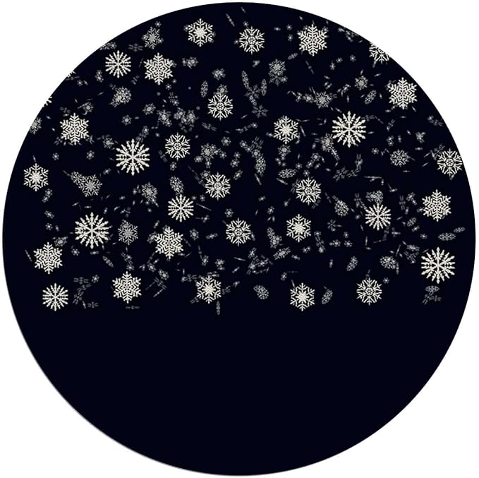 Indigo White PU Leather Office Chair Mat Soft Non Slip Round Floor Mat Romantic Floral Background Hardwood Floor and Protector for Rolling Chair Abstract Diameter 39.4 in