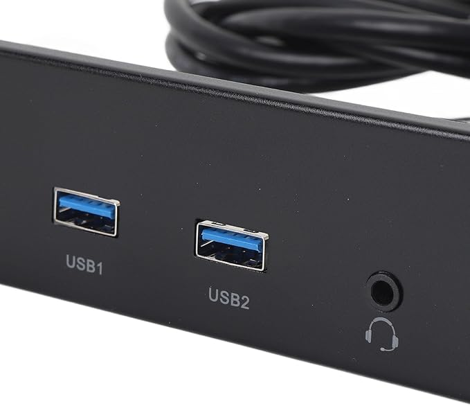 5.25 Inch Front Panel USB Hub 3 Port (2 USB Port + 1 HD Audio Port) 19 Pin Front Panel Adapter 5Gbps USB 3.2 GEN1 9 Pin Sound Internal USB Hub for Computer case