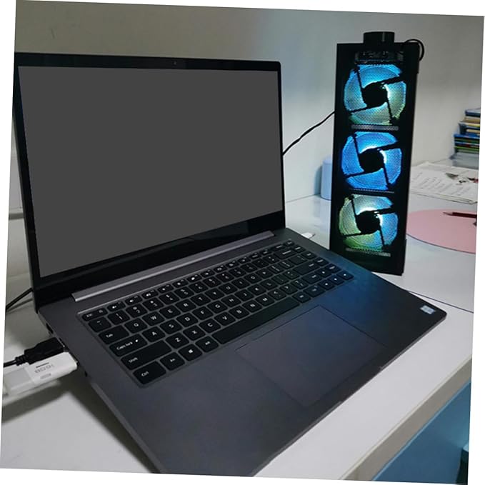 Tofficu Thickened Laptop Stand RGB Cooling Pad Gaming Laptop Accessory Detachable Fan Stand Ergonomic Design