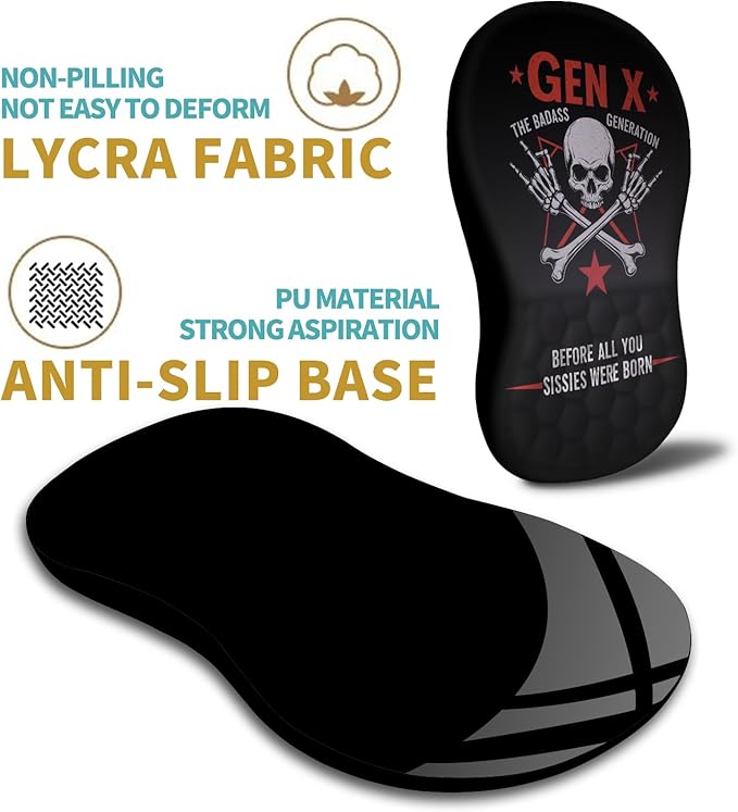 Hokafenle Ergonomic Mouse Pad Wrist Support with Massage Design Wrist Rest Pain Relief Mousepad with Memory Foam&ampNon-Slip PU Base Mouse Pads for Wireless Mouse &amp Desk (12x8 inchGen X)