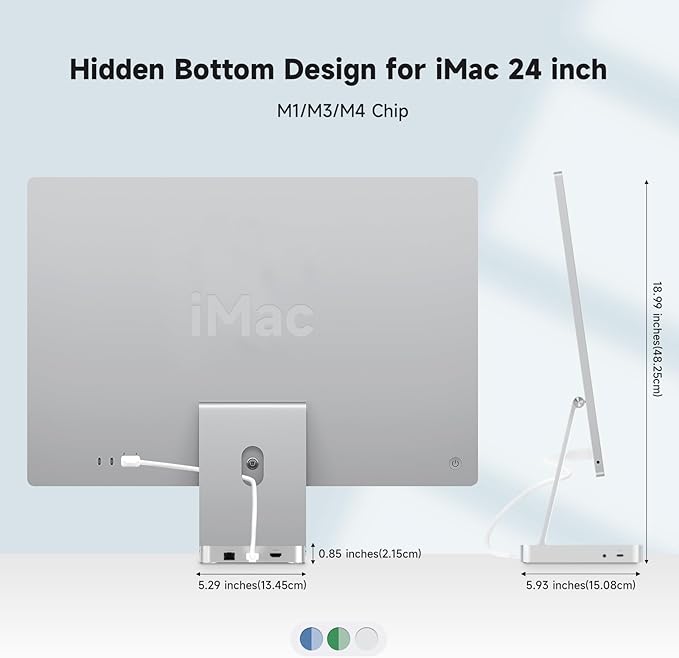 Minisopuru DS802PRO iMac Accessories with 4K@60Hz HDMI USB C Charging 2.5GbE 4TB M.2 SSD Enclosure USB C Hub for iMac 24 inch M1/M3/M4 iMac Hub with 4 USB SD/TF Audio | Silver
