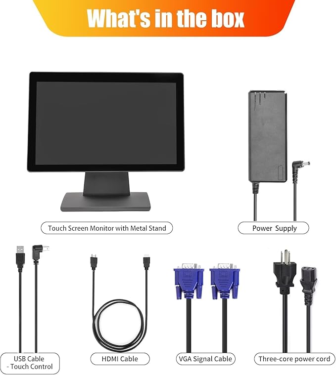22-inch (21.5” Viewable) Capacitive LED 10 Point Multi-Touch HDMI VGA Monitor with 16:9 Display 1080p True Flat Seamless Design Touchscreen Great for Office POS Retail Restaurant
