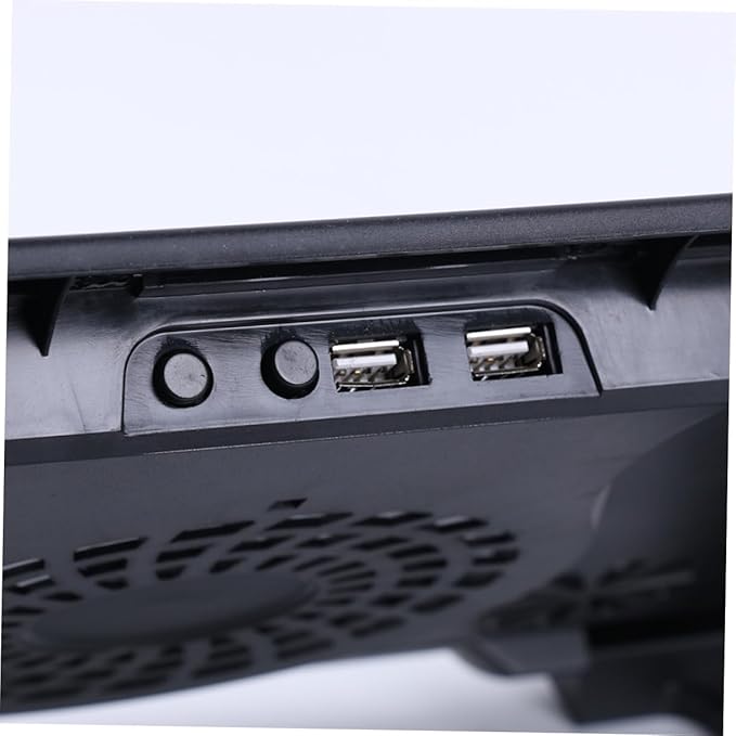 VILLCASE Laptop Cooling Pad with 5 Fans USB Powered Multi-Angle Adjustable Cooler Base Anti-Skid Heatsink for Gaming and Office Laptops Black Cooling Device for Notebook Overheating