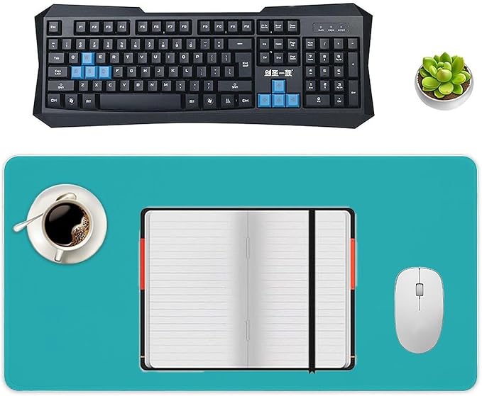 Desk Pad Large Mouse Pads Solid Ocean Blue Teal Desk Mat for Computer Laptop &amp Gaming Desk Mousepad Writing Mat for GamerOffice &amp Home 12 x 24inch