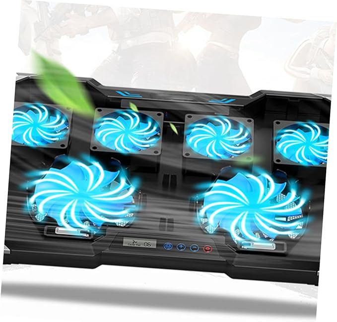 Adjustable RGB Led Laptop Cooler Pad Notebook Cooling Base LCD Touch for Under Gaming and Office