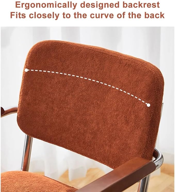 YCKEGEW Soft Desk Chair with Padded Seat and ArmrestErgonomic Task Chair with Back SupportAdjustable Height Computer Swivel Chair Sturdy Base(Orange)