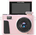 Zopsc 8K Digital Camera 88MP with WiFi 18X Zoom and 3in Flip Screen Autofocus Vlogging Camera with LED Fill Light Live Streaming Webcam for Travel (Pink)