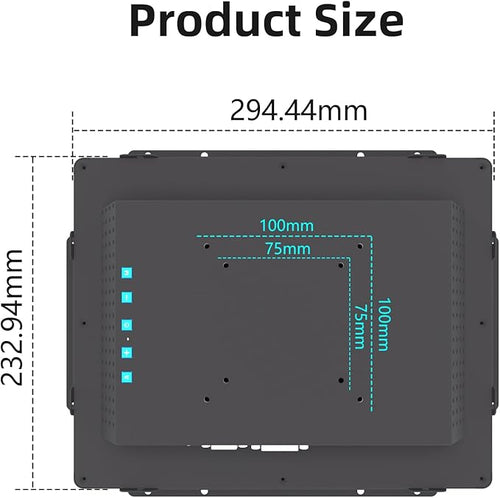 12.1 Inch Industrial Touch Screen Monitors 10 Points Embedded Open Frame Touch Screen Monitor 1024x768 @ 60Hz TFT LCD Suitable for kiosks ATMs Vending Machines