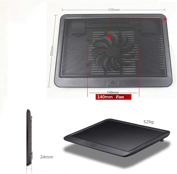 Gaming Laptop Cooler Single Fan Led Dual USB Port Laptop Cooling Pad with Stand Function for Laptop Cooler