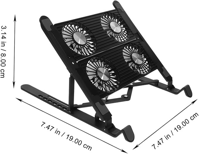 ARTIBETTER 1set Laptop Cooling Pad Adjustable Height Portable Laptop Stand for Cooling USB Powered Fan for Gaming and Office Use Compact and Design