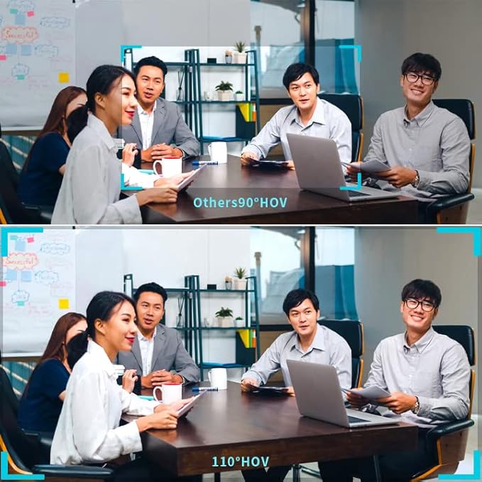 Conference Webcam w/Microphone&ampSpeaker for HD 1080P Video Call All-in-1 Ultra Wide-Angle 110° Camera 19ft Voice Pickup AI Noise-Cancel USB Plug&ampPlay&ampPower Speakerphone&ampCam Meeting