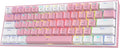 Redragon K617 Fizz 60% Wired RGB Gaming Keyboard 61 Keys Hot-Swap Compact Mechanical Keyboard w/White and Pink Color Keycaps Linear Red Switch Pro Driver/Software Supported