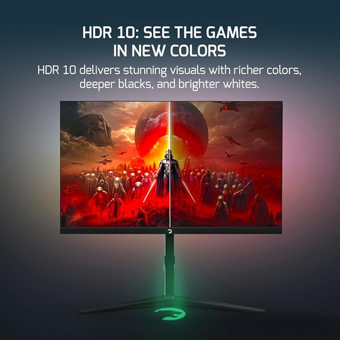 GAMEPOWER Rapid 27 inch Gaming Monitor 360Hz 1ms 1080P Flat IPS HDR10 Height/Tilt/Swivel/Pivot Adjustable RGB Anti-Glare Display HDMI/DP/USB FreeSync G-Sync 350 cd/m² Bright LEDs Laser Logo
