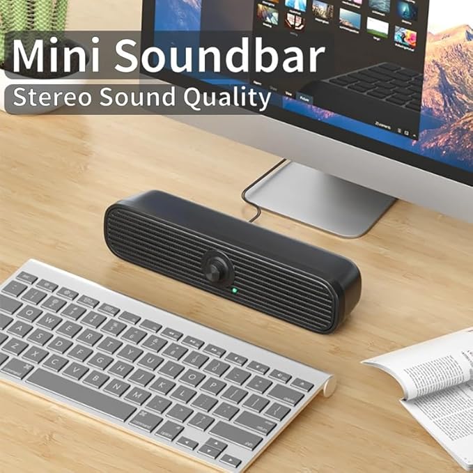 JSEIAJB Surround Desktop PC Speaker Home Stereo 3.5Aux Soundbar System Computer TV Phone HiFi Subwoofer Wired