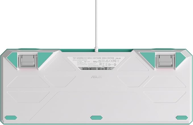 ASUS TUF Gaming K3 Gen II Hatsune Miku Edition Wired USB Gaming Keyboard – 97-Key Compact Layout Optical-Mechanical RGB Switches PBT Keycaps Detachable Top Plate IP57 Rated PC/Mac Support - Aqua
