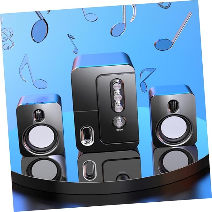 USB Laptop Computer Desktop Speaker with 3D Surround Sound and Deep Bass Portable USB-Powered Music Speaker for Home and Office Use Black