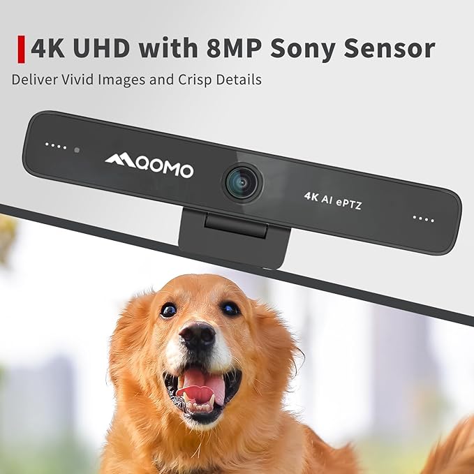 4K Webcam ePTZ Conference Camera with Microphone Ai Face Tracking120°FOV Computer CameraUSB Plug and Play Webcam for Mac/PC/Laptop Zoom/Skype/Facetime/Google Meet/Video Conferencing