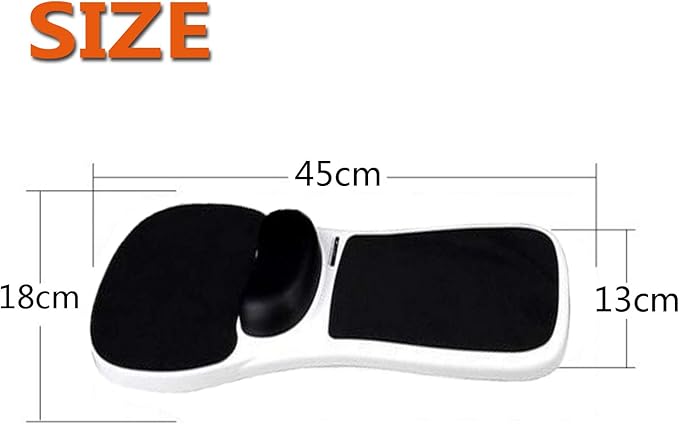 Armrest Mouse pad with arm Wrist Rest Support Adjustable Ergonomic Computer Mouse mat for Chair Home&ampOffice Chair Extender Attachable Black White