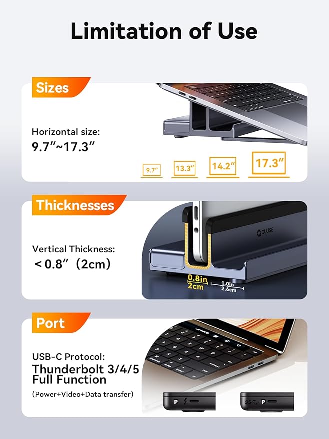 Laptop Docking Station Stand Dual 4K: QUUGE USB C Docking Station Dual Monitor for Laptop 2 HDMI (Windows Single 4K@120Hz) 2 USB3.0 Ports 100W PD RJ45 Ethernet Universal Laptop Stand USB C Dock