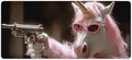 Pink Fur Glasses Unicorn Gun Gaming Mouse Pad Non-Slip Rubber Base 3XL Mousepad with Stitched EdgesWaterproof Washable Mouse Mat for Desk Home Office Gaming 35.5x16