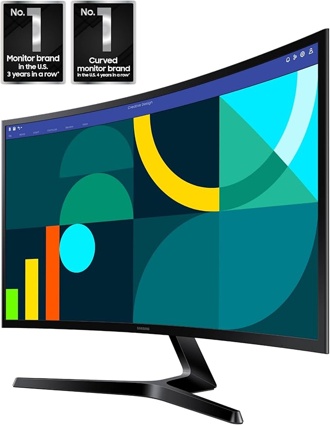 Samsung 27 Essential S3 (S36GD) Series FHD 1800R Curved Computer Monitor 100Hz Game Mode Advanced Eye Comfort HDMI and D-sub Ports LS27D366GANXZA 2024