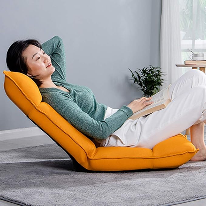 Tatami Floor Chair Sofa Lightweight and Mobile Perfect Back Gaming Chair Support Great Folding Adjustable for Gaming and Studying