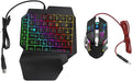 VBESTLIFE Half Hand Gaming Keyboard and Mouse Combo 38 Keys Single Handed Wired RGB Keyboard and Gaming Mouse Converter for Android PC Gaming Player