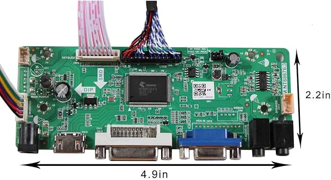 VSDISPLAY VGA DVI LCD Controller Board 68676 Work for 23 inch 1920x1080 LED Backlight 30 pin LVDS Panel : LTM230HT09 LTM230HT10 LTM230HT11 LTM230HT12