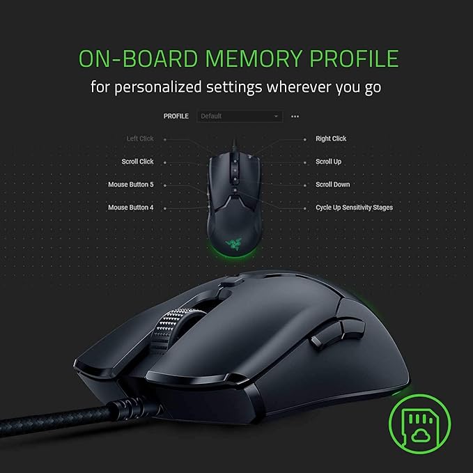 Razer Viper Mini - Wired Gaming Mouse for PC/Mac (Ultralight 61g Ambidextrous Speedflex Cable 8500 DPI Optical Sensor Chroma RGB Illumination) Black