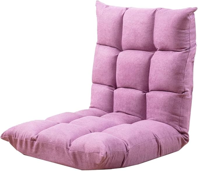 ELEFOCUS Folding Floor Chair Lazy Sofa Chair with 5 Poistion Adjustable Backrest Folding Floor Gaming Chairs for Adults(Purple)